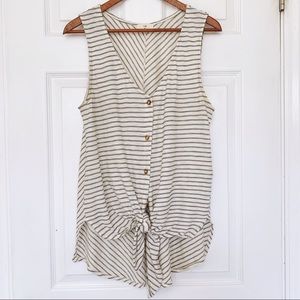 Anthropologie Striped Button Down Tank
